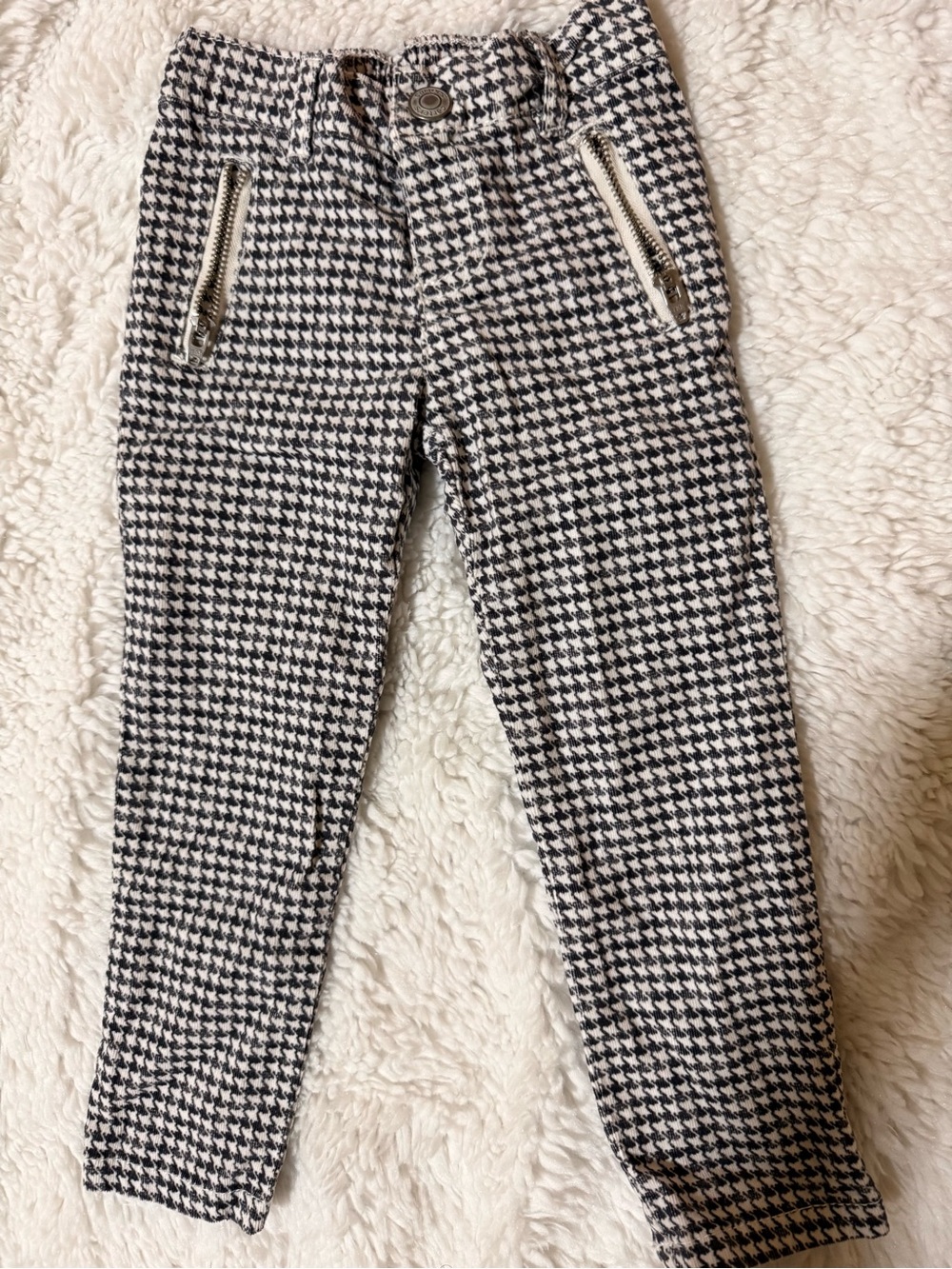 Girls Black & White Houndstooth Knit Pants - Kids Bottoms by Carters